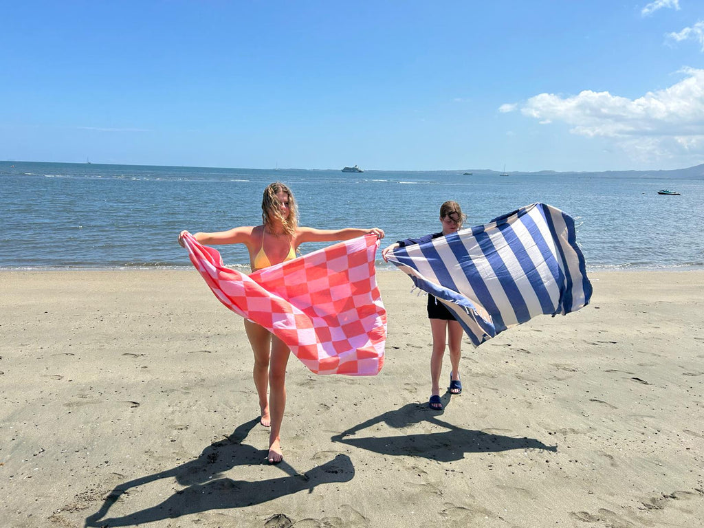 Checkerboard Towel - Coral