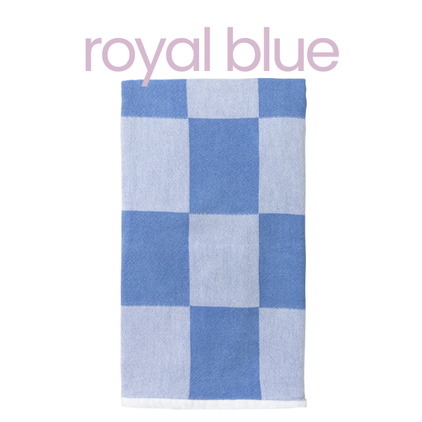 Checkerboard Towel - Royal Blue