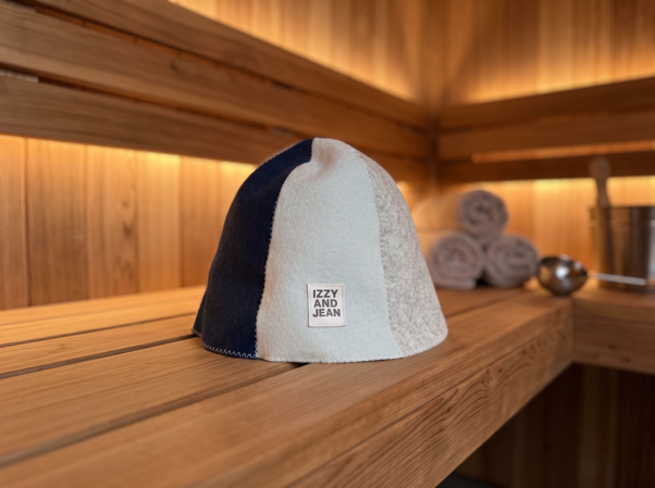 Sauna hat and towel combo