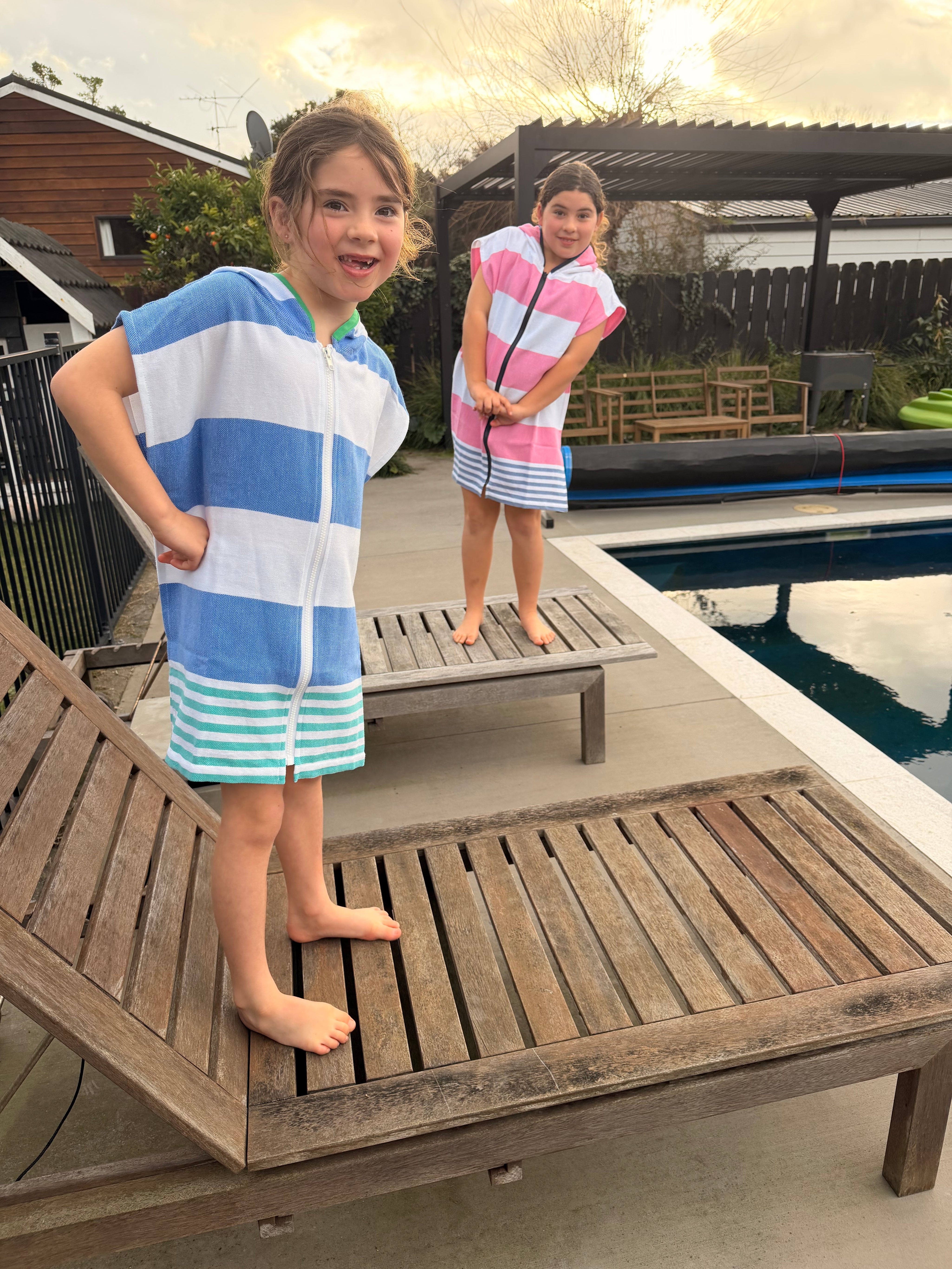 Kids Hooded Towel - Blue Green