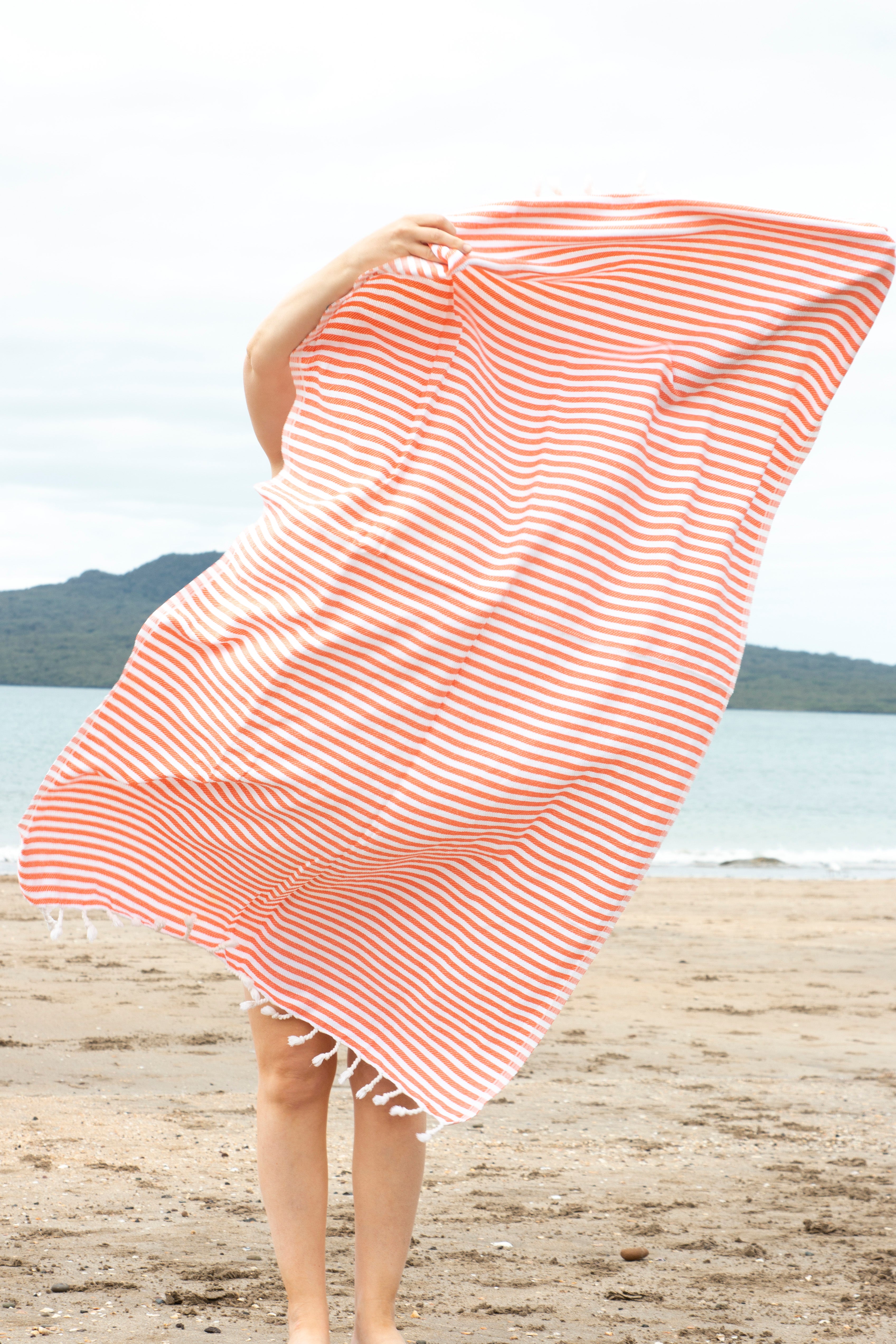 St Tropez Turkish Towel Coral