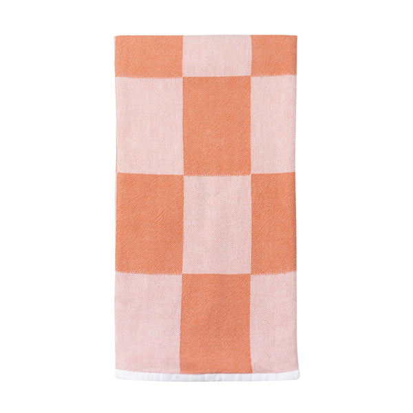 Checkerboard Towel - Coral