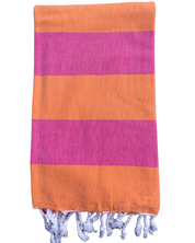 Orange and Hot Pink Turkish Towel