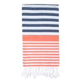 Sofia Turkish Towel Navy Coral