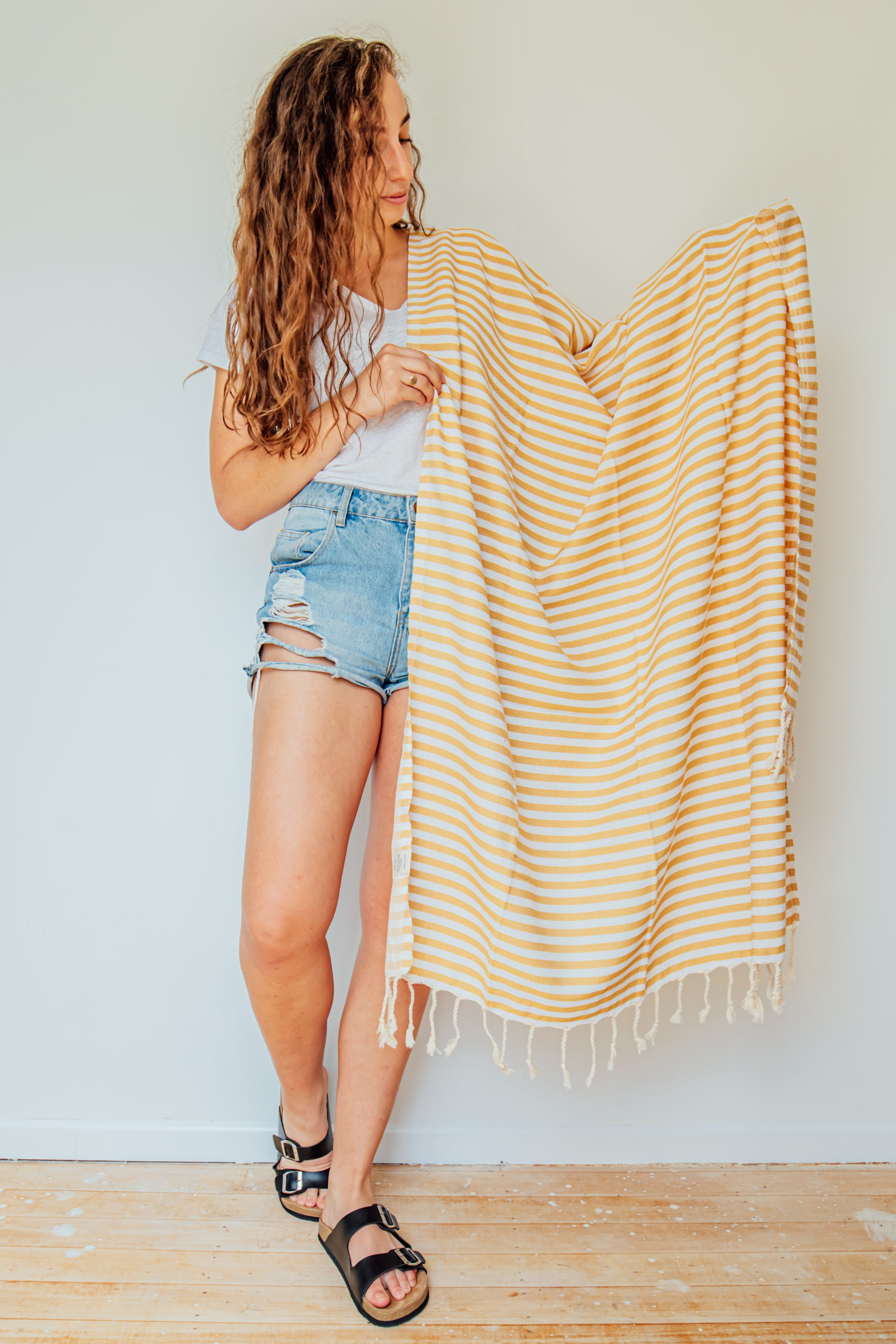 St Tropez Turkish Towel Mustard